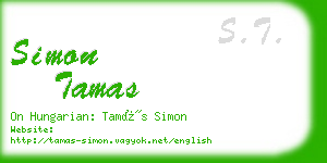 simon tamas business card